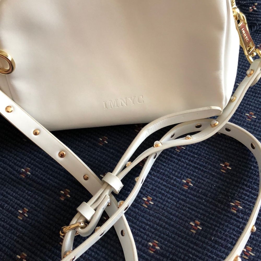 Issaac Mizrahi White and gold leather Crossbody